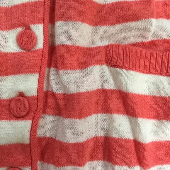 Bode linen orange stripe short sleeve cardigan XS - Picture 2 of 5